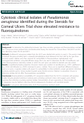 Cover page: Cytotoxic clinical isolates of Pseudomonas aeruginosaidentified during the Steroids for Corneal Ulcers Trial show elevated resistance to fluoroquinolones