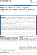 Cover page: Improved functional overview of protein complexes using inferred epistatic relationships