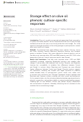 Cover page: Storage effect on olive oil phenols: cultivar-specific responses.