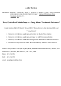 Cover page: Does Centralized Intake Improve Drug Abuse Treatment Outcomes?