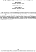 Cover page: Can Social Relations Influence Cooperation in Prisoner’s Dilemma?