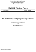 Cover page: Are Restaurants Really Supersizing America?