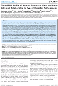 Cover page: The miRNA Profile of Human Pancreatic Islets and Beta-Cells and Relationship to Type 2 Diabetes Pathogenesis