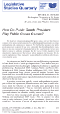 Cover page: How Do Public Goods Providers Play Public Goods Games?