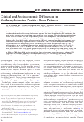 Cover page: Clinical and Socioeconomic Differences in Methamphetamine-Positive Burn Patients