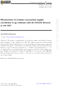 Cover page: Measurement of inclusive two-particle angular correlations in pp collisions with the ATLAS detector at the LHC