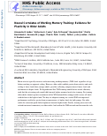 Cover page: Neural correlates of working memory training: Evidence for plasticity in older adults.