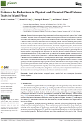 Cover page: Evidence for Reductions in Physical and Chemical Plant Defense Traits in Island Flora.