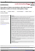 Cover page: Association of folate concentrations with clinical signs and laboratory markers of chronic enteropathy in dogs