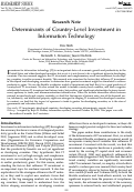 Cover page: Determinants of country-level investment in information technology