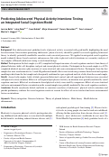 Cover page: Predicting Adolescents Physical Activity Intentions: Testing an Integrated Social Cognition Model.