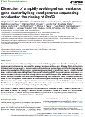 Cover page: Dissection of a rapidly evolving wheat resistance gene cluster by long-read genome sequencing accelerated the cloning of Pm69