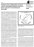 Cover page: Toward a more collaborative research culture: Extending translational science from research to community and back again