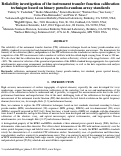 Cover page: Reliability investigation of the instrument transfer function calibration technique based on binary pseudo-random array standards