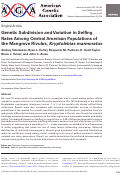 Cover page: Genetic Subdivision and Variation in Selfing Rates Among Central American Populations of the Mangrove Rivulus, Kryptolebias marmoratus