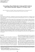 Cover page: Counseling About Medication-Induced Birth Defects with Clinical Decision Support in Primary Care