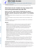 Cover page: Medical Device Recalls in Radiation Oncology: Analysis of US Food and Drug Administration Data, 2002-2015