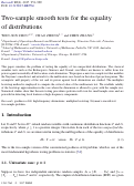 Cover page: Two-sample smooth tests for the equality of distributions