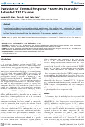 Cover page: Evolution of Thermal Response Properties in a Cold-Activated TRP Channel