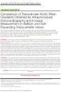 Cover page: Comparison of Transvalvular Aortic Mean Gradients Obtained by Intraprocedural Echocardiography and Invasive Measurement in Balloon and Self‐Expanding Transcatheter Valves