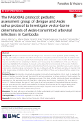 Cover page: The PAGODAS protocol: pediatric assessment group of dengue and Aedes saliva protocol to investigate vector-borne determinants of Aedes-transmitted arboviral infections in Cambodia