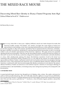 Cover page: The Mixed Race Mouse: Discovering Mixed Race Identity in Disney Channel Programs from High School Musical to K.C. Undercover