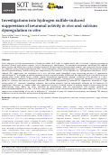 Cover page: Investigations into hydrogen sulfide-induced suppression of neuronal activity in vivo and calcium dysregulation in vitro