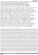 Cover page: Genome-wide Association Analysis of Blood-Pressure Traits in African-Ancestry Individuals Reveals Common Associated Genes in African and Non-African Populations