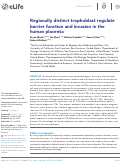 Cover page: Regionally distinct trophoblast regulate barrier function and invasion in the human placenta