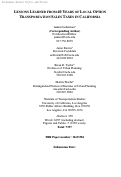 Cover page: Lessons Learned from 40 Years of Local Option Transportation Sales Taxes in California