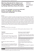 Cover page: Nutrition Standards For Infants and Young Children can be Implemented by Family Child Care Home Providers.