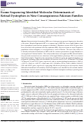 Cover page: Exome Sequencing Identified Molecular Determinants of Retinal Dystrophies in Nine Consanguineous Pakistani Families.