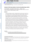 Cover page: Analysis of the transcriptome in molecular epidemiology studies