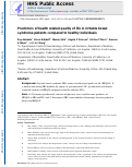 Cover page: Predictors of Health-related Quality of Life in Irritable Bowel Syndrome Patients Compared With Healthy Individuals.