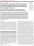 Cover page: Life span extension by glucose restriction is abrogated by methionine supplementation: Cross-talk between glucose and methionine and implication of methionine as a key regulator of life span.