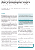 Cover page: Spontaneous Breathing during General Anesthesia Prevents the Ventral Redistribution of Ventilation as Detected by Electrical Impedance Tomography