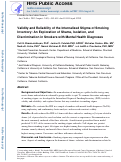 Cover page: Validity and reliability of the internalized stigma of smoking inventory: An exploration of shame, isolation, and discrimination in smokers with mental health diagnoses