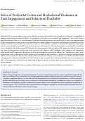 Cover page: Roles of Prefrontal Cortex and Mediodorsal Thalamus in Task Engagement and Behavioral Flexibility