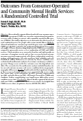 Cover page: Outcomes From Consumer-Operated and Community Mental Health Services: A Randomized Controlled Trial