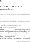 Cover page: Perspective: Estrogen and the Risk of Cognitive Decline: A Missing Choline(rgic) Link?