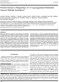 Cover page: Protein Kinase C Regulation of 12-Lipoxygenase-Mediated Human Platelet Activation