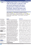 Cover page: Ipilimumab alone or in combination with nivolumab in patients with advanced melanoma who have progressed or relapsed on PD-1 blockade: clinical outcomes and translational biomarker analyses