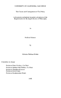 Cover page: The causes and consequences of tax policy