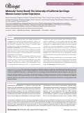 Cover page: Molecular Tumor Board: The University of California San Diego Moores Cancer Center Experience