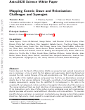 Cover page: Mapping Cosmic Dawn and Reionization: Challenges and Synergies