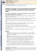 Cover page: Differences in hepatitis C virus prevalence and clearance by mode of acquisition among men who have sex with men