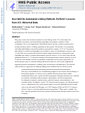 Cover page: How Well Do Automated Linking Methods Perform? Lessons from U.S. Historical Data.