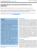 Cover page: Topical probiotics: the unknowns behind their rising popularity