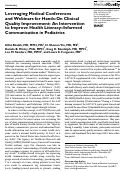 Cover page: Leveraging Medical Conferences and Webinars for Hands-On Clinical Quality Improvement: An Intervention to Improve Health Literacy–Informed Communication in Pediatrics