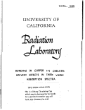 Cover page: Bonding in Copper (II) Chelates: Solvent Effects in their Visible Absorption
